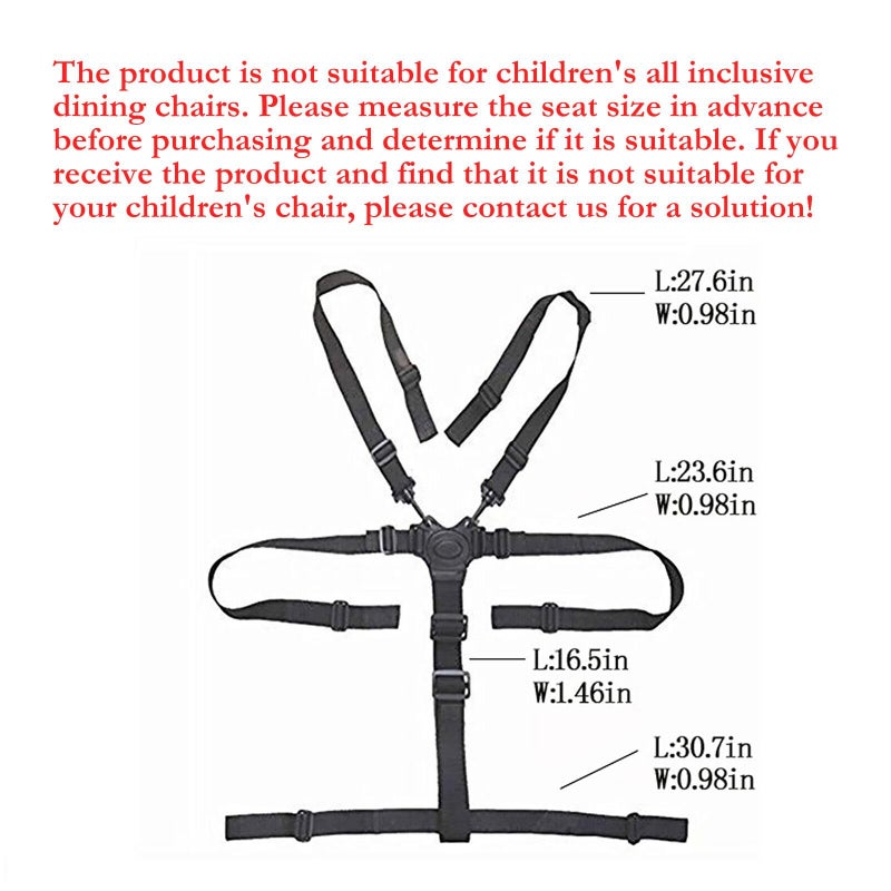 Twoworld High Chair Straps Harness, 5 Point Harness,Universal Baby Safe Belt Holder Replacement for Wooden High Chair - Image 2